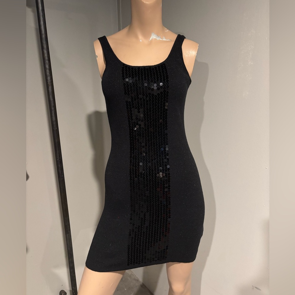 Elegant Black Sequin Bodycon Mini Dress
